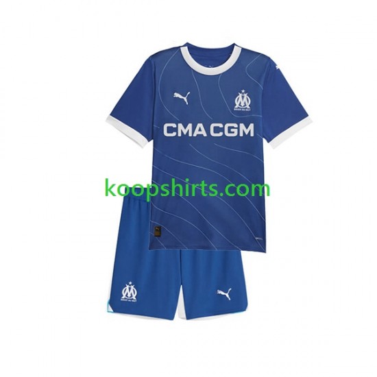 Olympique Marseille Uit Tenue Kinder Voetbalshirts 2023-2024 Korte Mouwen