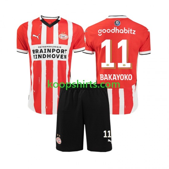 PSV Eindhoven Thuis Tenue Kinder Voetbalshirts Johan Bakayoko 11 2024-2025 Korte Mouwen PSV Eindhoven Thuis Tenue Kinder Voetbalshirts Johan Bakayoko 11 2024-2025 Korte Mouwen