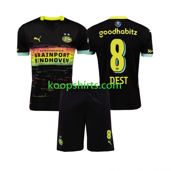 PSV Eindhoven Uit Tenue Kinder Voetbalshirts Sergino Dest 8 2024-2025 Korte Mouwen PSV Eindhoven Uit Tenue Kinder Voetbalshirts Sergino Dest 8 2024-2025 Korte Mouwen