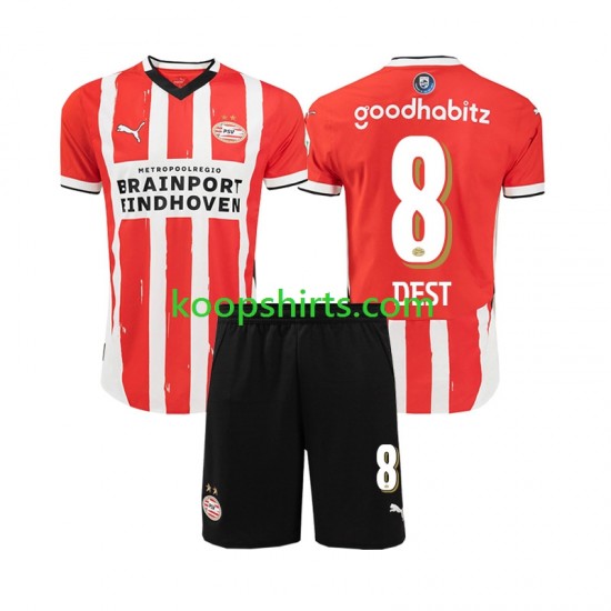 PSV Eindhoven Thuis Tenue Kinder Voetbalshirts Sergino Dest 8 2024-2025 Korte Mouwen PSV Eindhoven Thuis Tenue Kinder Voetbalshirts Sergino Dest 8 2024-2025 Korte Mouwen