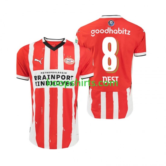 PSV Eindhoven Thuis Tenue Heren Voetbalshirts Sergino Dest 8 2024-2025 Korte Mouwen PSV Eindhoven Thuis Tenue Heren Voetbalshirts Sergino Dest 8 2024-2025 Korte Mouwen