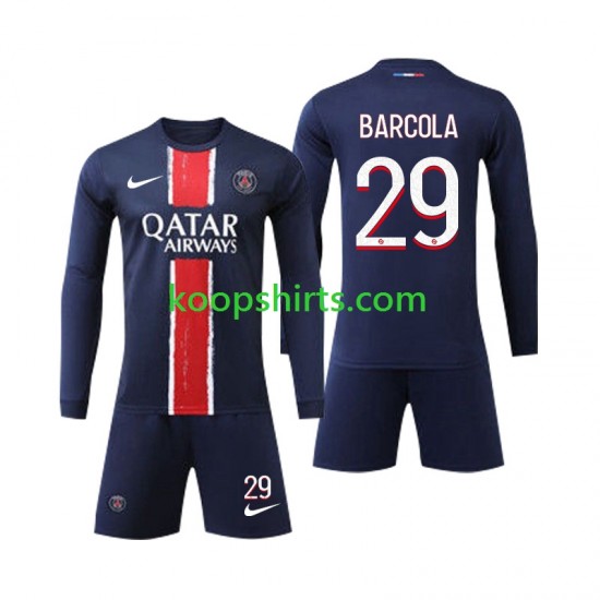 Paris Saint-Germain Thuis Tenue Kinder Voetbalshirts Bradley Barcola 29 2024-2025 Lange Mouwen Paris Saint-Germain Thuis Tenue Kinder Voetbalshirts Bradley Barcola 29 2024-2025 Lange Mouwen