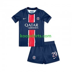 Paris Saint-Germain Thuis Tenue Kinder Voetbalshirts Bradley Barcola 29 2024-2025 Korte Mouwen