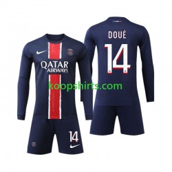 Paris Saint-Germain Thuis Tenue Kinder Voetbalshirts D Doue 14 2024-2025 Lange Mouwen