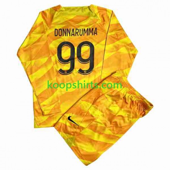 Paris Saint-Germain Doelman Uit Tenue Kinder Voetbalshirts DONNARUMMA 99 2023-2024 Lange Mouwen Paris Saint-Germain Doelman Uit Tenue Kinder Voetbalshirts DONNARUMMA 99 2023-2024 Lange Mouwen