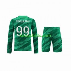 Paris Saint-Germain Doelman Thuis Tenue Kinder Voetbalshirts Donnarumma 99 2023-2024 Lange Mouwen