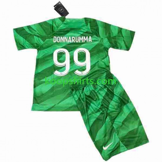 Paris Saint-Germain Doelman Thuis Tenue Kinder Voetbalshirts Donnarumma 99 2023-2024 Korte Mouwen Paris Saint-Germain Doelman Thuis Tenue Kinder Voetbalshirts Donnarumma 99 2023-2024 Korte Mouwen