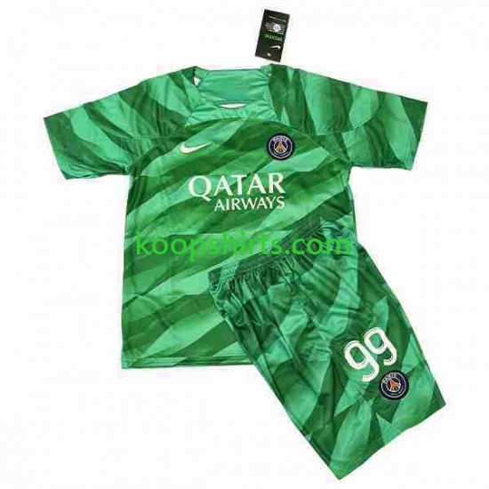 Paris Saint-Germain Doelman Thuis Tenue Kinder Voetbalshirts Donnarumma 99 2023-2024 Korte Mouwen