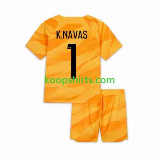 Paris Saint-Germain Doelman Uit Tenue Kinder Voetbalshirts K.NAVAS 1 2023-2024 Korte Mouwen Paris Saint-Germain Doelman Uit Tenue Kinder Voetbalshirts K.NAVAS 1 2023-2024 Korte Mouwen
