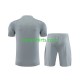 Paris Saint-Germain Grijs Voetbal training shirt en shorts 2023-2024