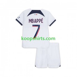 Paris Saint-Germain Uit Tenue Kinder Voetbalshirts Kylian Mbappe 7 2023-2024 Korte Mouwen