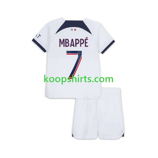 Paris Saint-Germain Uit Tenue Kinder Voetbalshirts Kylian Mbappe 7 2023-2024 Korte Mouwen Paris Saint-Germain Uit Tenue Kinder Voetbalshirts Kylian Mbappe 7 2023-2024 Korte Mouwen