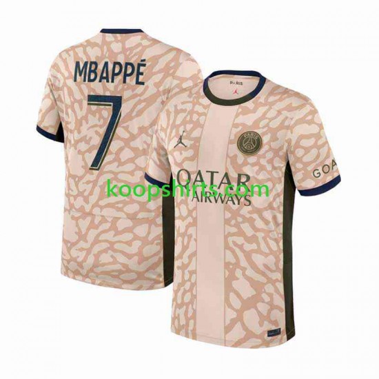 Paris Saint-Germain Vierde Tenue Heren Voetbalshirts Kylian Mbappe 7 2023-2024 Korte Mouwen Paris Saint-Germain Vierde Tenue Heren Voetbalshirts Kylian Mbappe 7 2023-2024 Korte Mouwen
