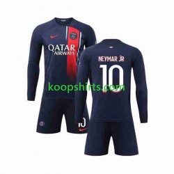 Paris Saint-Germain Thuis Tenue Kinder Voetbalshirts Neymar Jr 10 2023-2024 Lange Mouwen