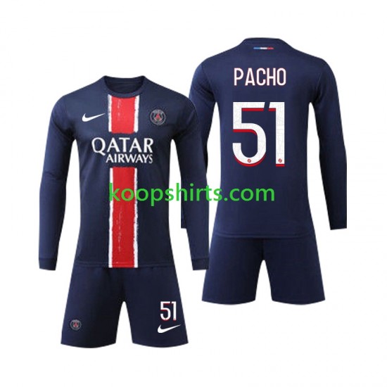 Paris Saint-Germain Thuis Tenue Kinder Voetbalshirts Pacho 51 2024-2025 Lange Mouwen Paris Saint-Germain Thuis Tenue Kinder Voetbalshirts Pacho 51 2024-2025 Lange Mouwen