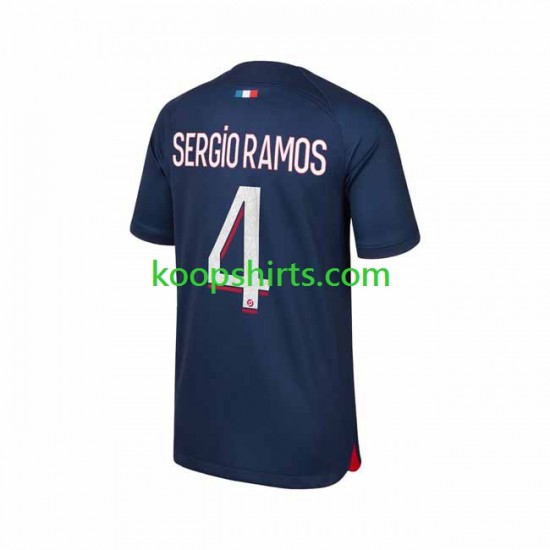 Paris Saint-Germain Thuis Tenue Heren Voetbalshirts Sergio Ramos 4 2023-2024 Korte Mouwen Paris Saint-Germain Thuis Tenue Heren Voetbalshirts Sergio Ramos 4 2023-2024 Korte Mouwen