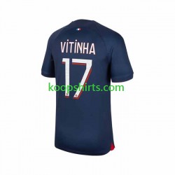 Paris Saint-Germain Thuis Tenue Heren Voetbalshirts Vitinha 17 2023-2024 Korte Mouwen