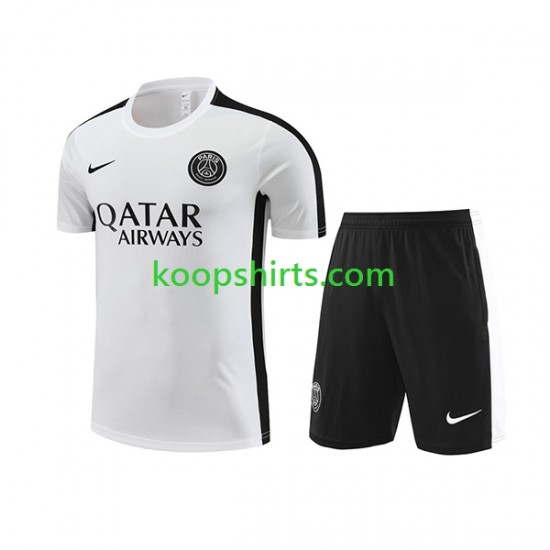 Paris Saint-Germain Wit Voetbal training shirt en shorts 2023-2024 Paris Saint-Germain Wit Voetbal training shirt en shorts 2023-2024