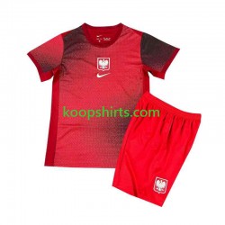EK 2024 Polen Uit Tenue Kinder Voetbalshirts Korte Mouwen
