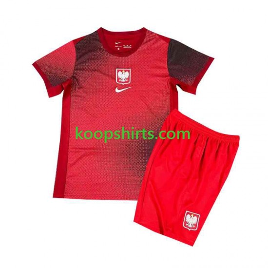 EK 2024 Polen Uit Tenue Kinder Voetbalshirts Korte Mouwen EK 2024 Polen Uit Tenue Kinder Voetbalshirts Korte Mouwen