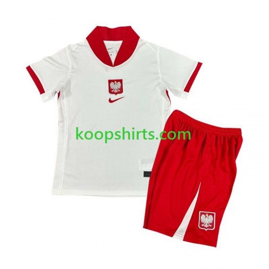 EK 2024 Polen Thuis Tenue Kinder Voetbalshirts Korte Mouwen EK 2024 Polen Thuis Tenue Kinder Voetbalshirts Korte Mouwen