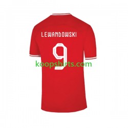 WK 2022 Polen Uit Tenue Heren Voetbalshirts Lewandowski 9 Korte Mouwen