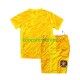EK 2024 Portugal Doelman Thuis Geel Tenue Kinder Voetbalshirts Korte Mouwen