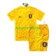 EK 2024 Portugal Doelman Thuis Geel Tenue Kinder Voetbalshirts Korte Mouwen