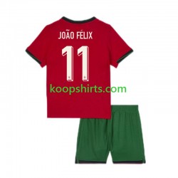 EK 2024 Portugal Thuis Tenue Kinder Voetbalshirts Joao Felix 11 Korte Mouwen