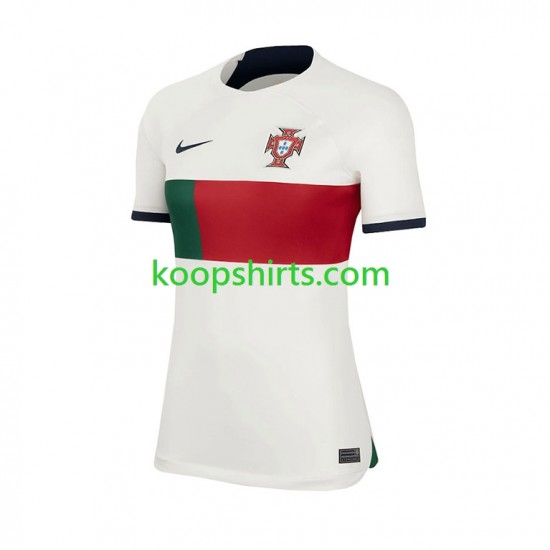 WK 2022 Portugal Uit Tenue Dames Voetbalshirts Korte Mouwen WK 2022 Portugal Uit Tenue Dames Voetbalshirts Korte Mouwen