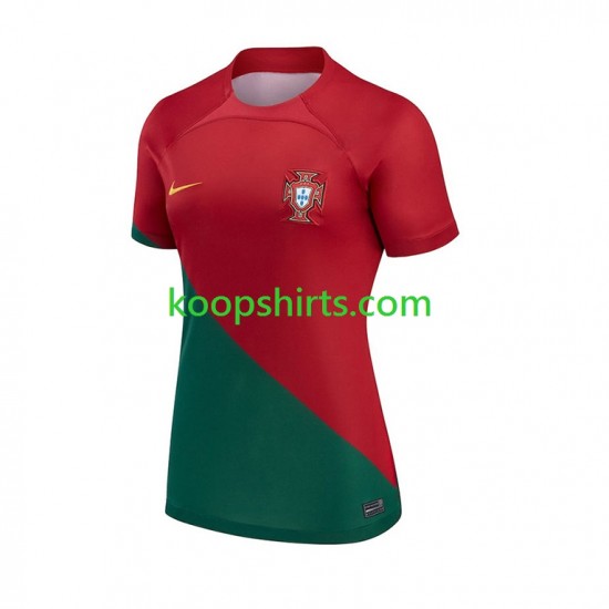WK 2022 Portugal Thuis Tenue Dames Voetbalshirts Korte Mouwen WK 2022 Portugal Thuis Tenue Dames Voetbalshirts Korte Mouwen