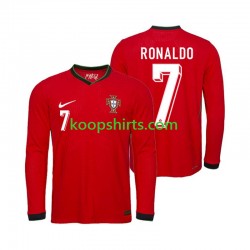 EK 2024 Portugal Thuis Tenue Heren Voetbalshirts Ronaldo 7 Lange Mouwen