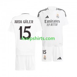 Real Madrid Thuis Tenue Kinder Voetbalshirts Arda Guler 15 2024-2025 Korte Mouwen