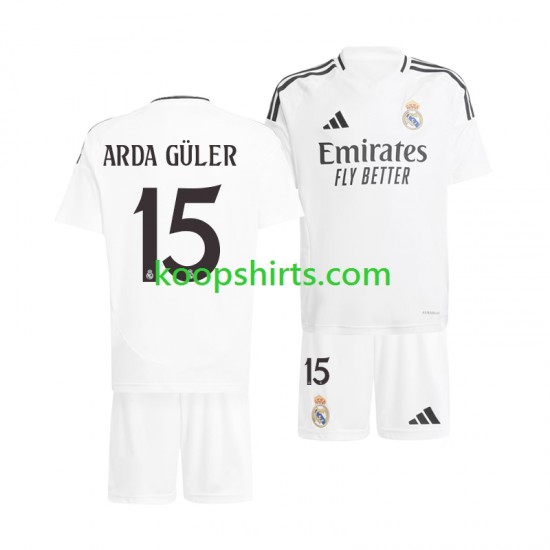 Real Madrid Thuis Tenue Kinder Voetbalshirts Arda Guler 15 2024-2025 Korte Mouwen Real Madrid Thuis Tenue Kinder Voetbalshirts Arda Guler 15 2024-2025 Korte Mouwen