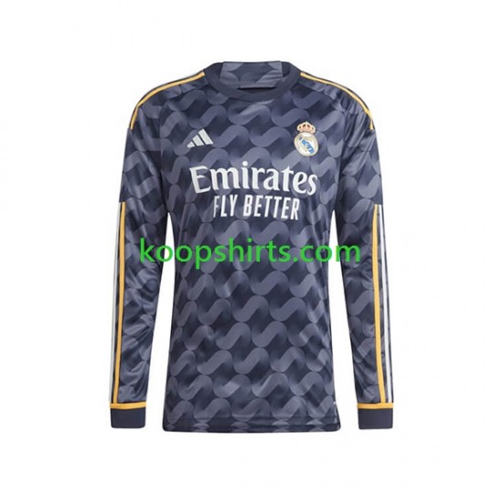 Real Madrid Uit Tenue Heren Voetbalshirts 2023-2024 Lange Mouwen Real Madrid Uit Tenue Heren Voetbalshirts 2023-2024 Lange Mouwen