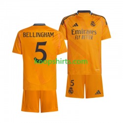 Real Madrid Uit Tenue Kinder Voetbalshirts BELLINGHAM 5 2024-2025 Korte Mouwen