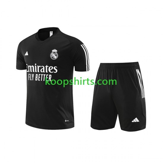 Real Madrid Zwart Voetbal training shirt en shorts 2023-2024 Real Madrid Zwart Voetbal training shirt en shorts 2023-2024