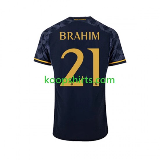 Real Madrid Uit Tenue Heren Voetbalshirts Brahim Diaz 21 2023-2024 Korte Mouwen Real Madrid Uit Tenue Heren Voetbalshirts Brahim Diaz 21 2023-2024 Korte Mouwen
