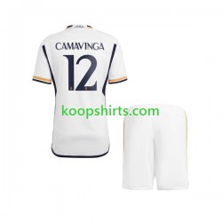 Real Madrid Thuis Tenue Kinder Voetbalshirts Camavinga 12 2023-2024 Korte Mouwen