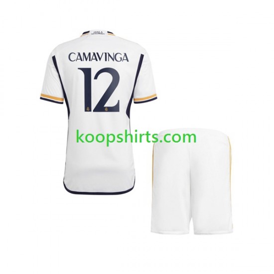 Real Madrid Thuis Tenue Kinder Voetbalshirts Camavinga 12 2023-2024 Korte Mouwen Real Madrid Thuis Tenue Kinder Voetbalshirts Camavinga 12 2023-2024 Korte Mouwen