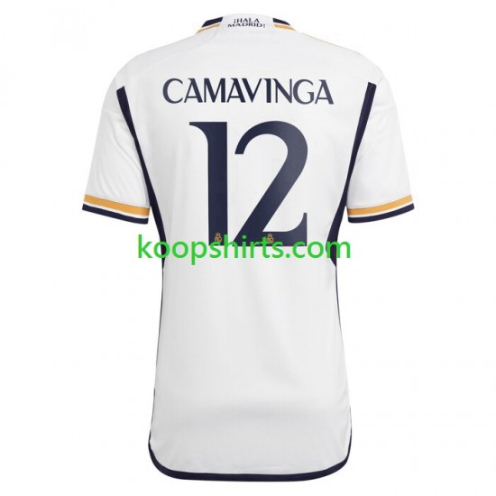 Real Madrid Thuis Tenue Heren Voetbalshirts Camavinga 12 2023-2024 Korte Mouwen