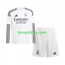 Real Madrid Thuis Tenue Kinder Voetbalshirts 2024-2025 Lange Mouwen