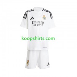 Real Madrid Thuis Wit Tenue Kinder Voetbalshirts 2024-2025 Korte Mouwen