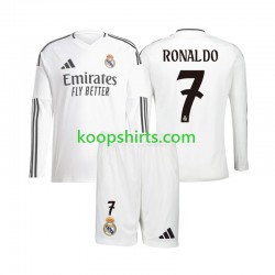 Real Madrid Thuis Tenue Kinder Voetbalshirts Cristiano Ronaldo 7 2024-2025 Lange Mouwen