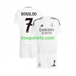 Real Madrid Thuis Tenue Kinder Voetbalshirts Cristiano Ronaldo 7 2024-2025 Korte Mouwen