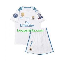 Real Madrid Retro Thuis Tenue Kinder Voetbalshirts Cristiano Ronaldo 7 2017 Korte Mouwen