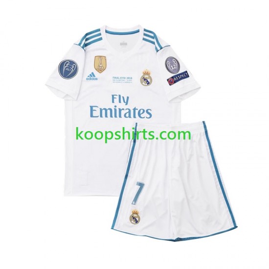 Real Madrid Retro Thuis Tenue Kinder Voetbalshirts Cristiano Ronaldo 7 2017 Korte Mouwen