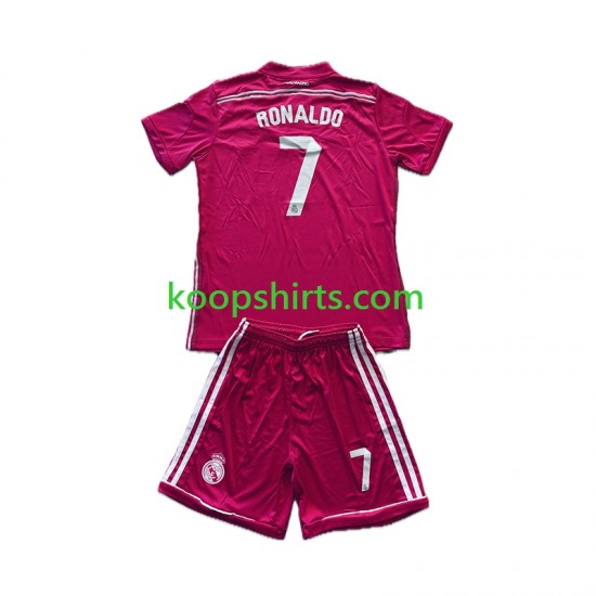 Real Madrid Retro Uit Tenue Kinder Voetbalshirts Cristiano Ronaldo 7 2014-2015 Korte Mouwen Real Madrid Retro Uit Tenue Kinder Voetbalshirts Cristiano Ronaldo 7 2014-2015 Korte Mouwen