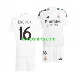 Real Madrid Thuis Tenue Kinder Voetbalshirts ENDRICK 16 2024-2025 Korte Mouwen