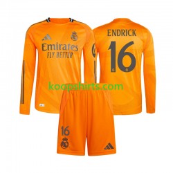 Real Madrid Uit Tenue Kinder Voetbalshirts Endrick 16 2024-2025 Lange Mouwen
